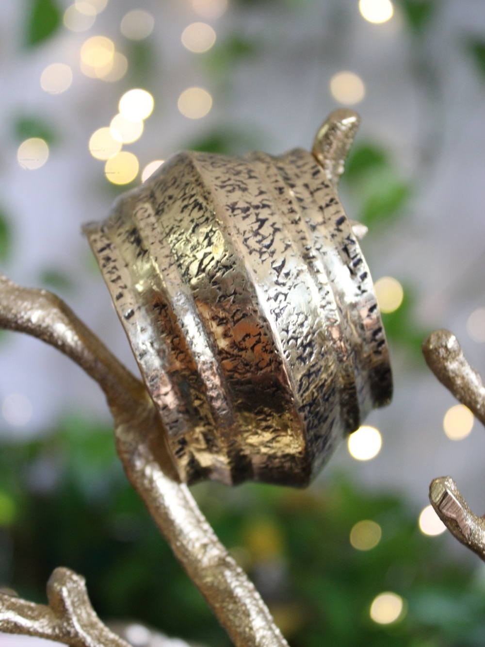 Free People Gold Tone Textured Wide Cuff Bracelet